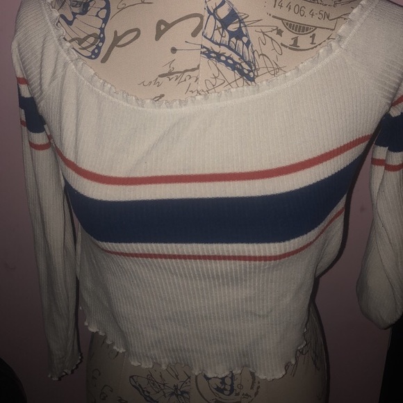 Off the shoulder striped shirt - Picture 1 of 1